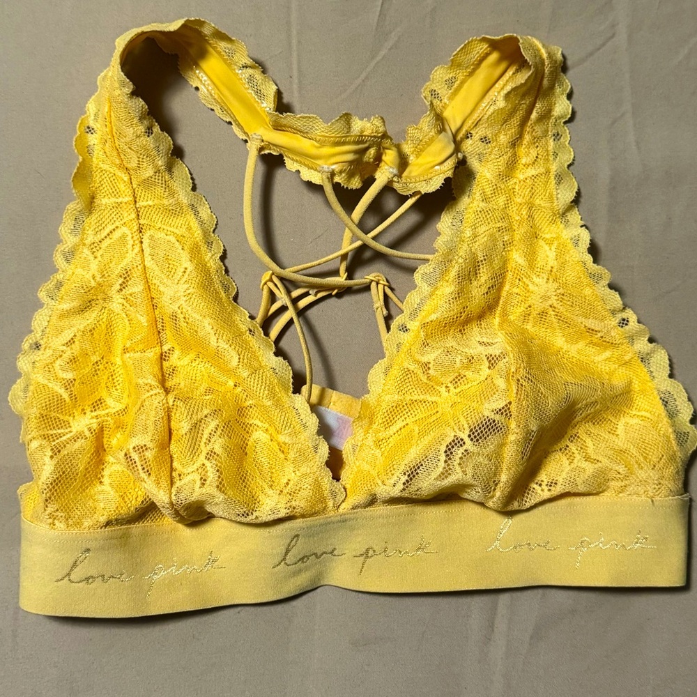 Victorias Secret Yellow Lace Bralette